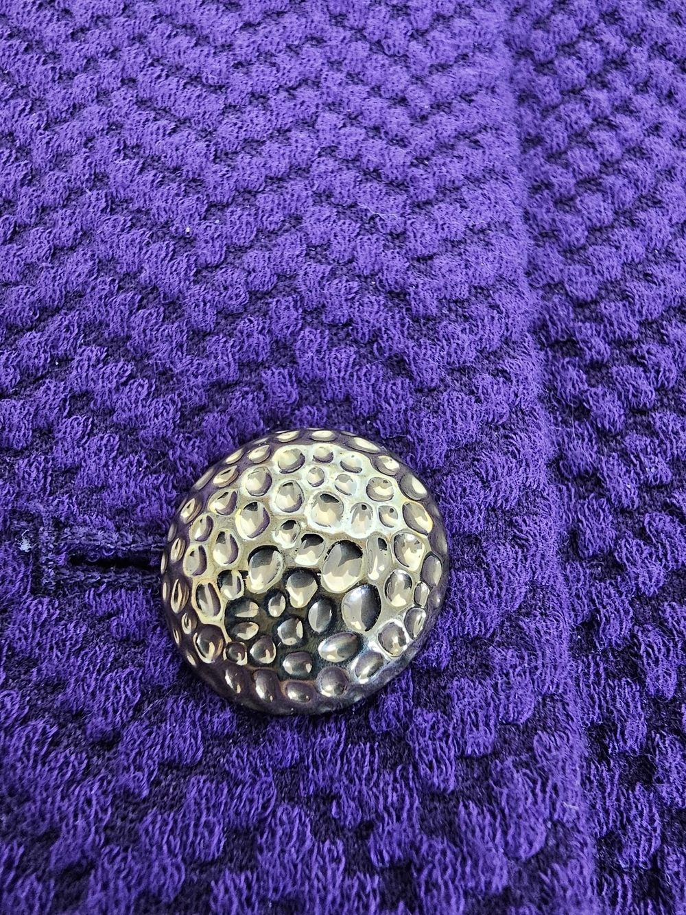 JOAN RIVERS Purple Textured Button-Front Jacket - Picture 3 of 15